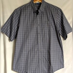 #SOLD#####Buck & Buck hook loop closure Shirt gray black white shirt M